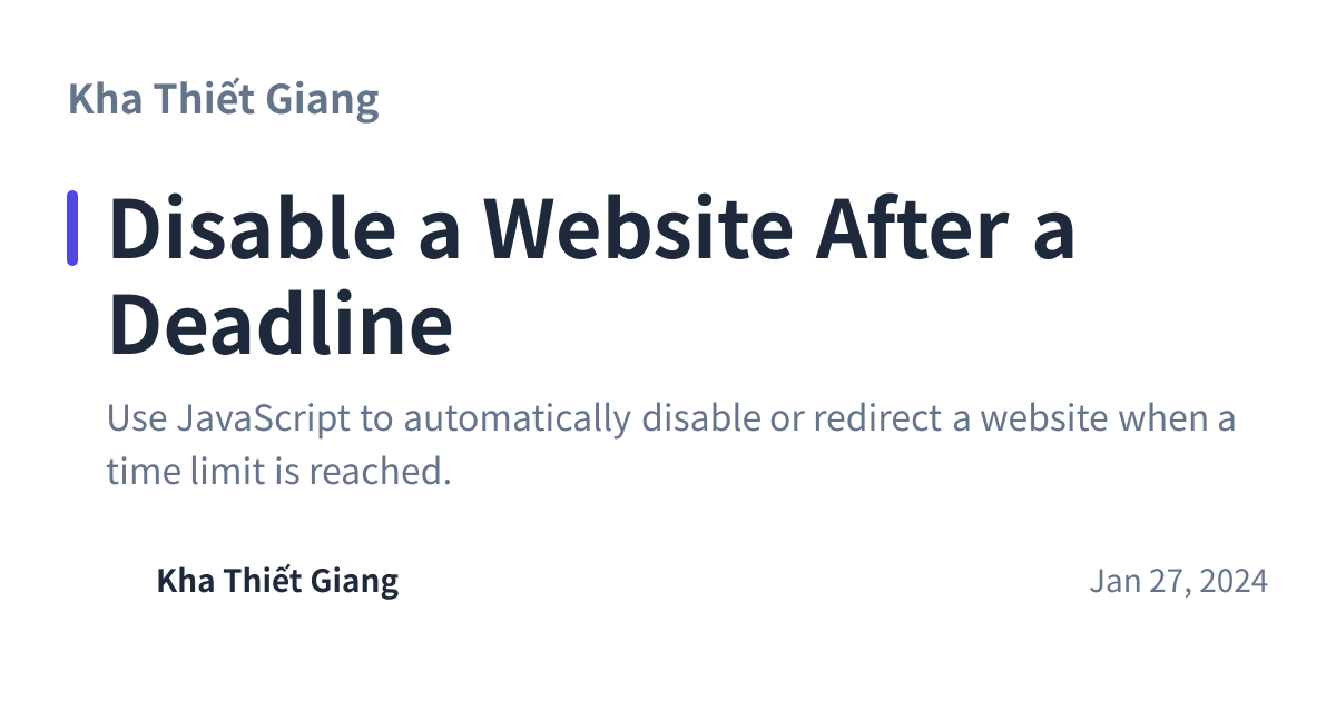 Share preview for Disable a Website After a Deadline