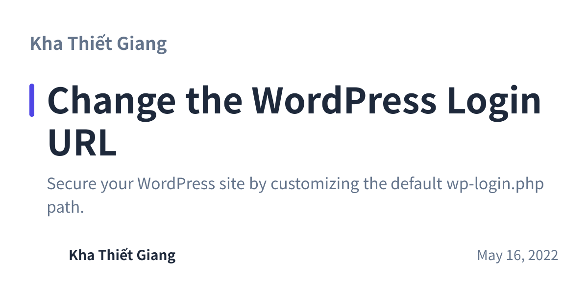 Share preview for Change the WordPress Login URL