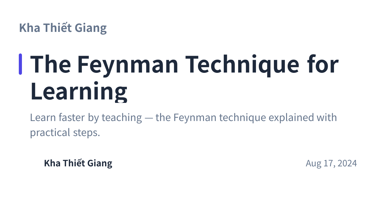 Share preview for The Feynman Technique for Learning