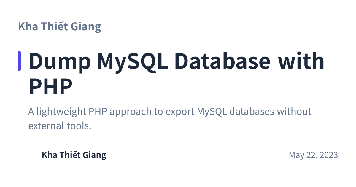 Share preview for Dump MySQL Database with PHP