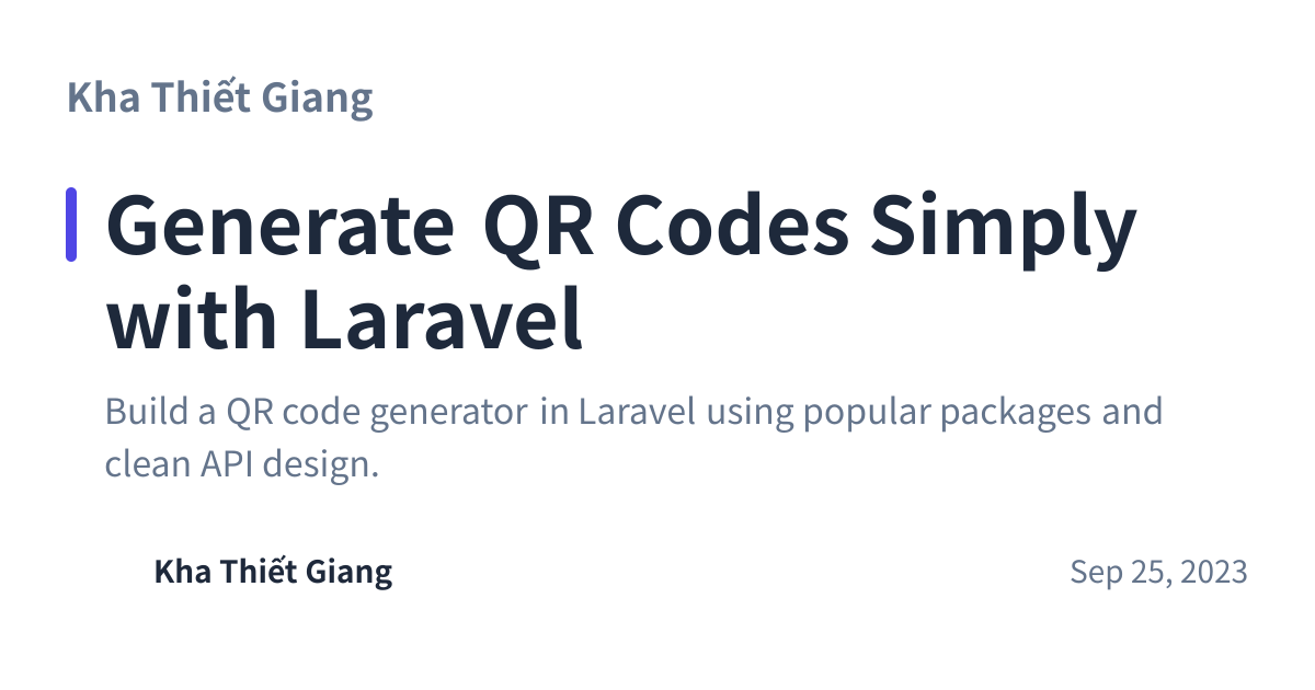Share preview for Generate QR Codes Simply with Laravel