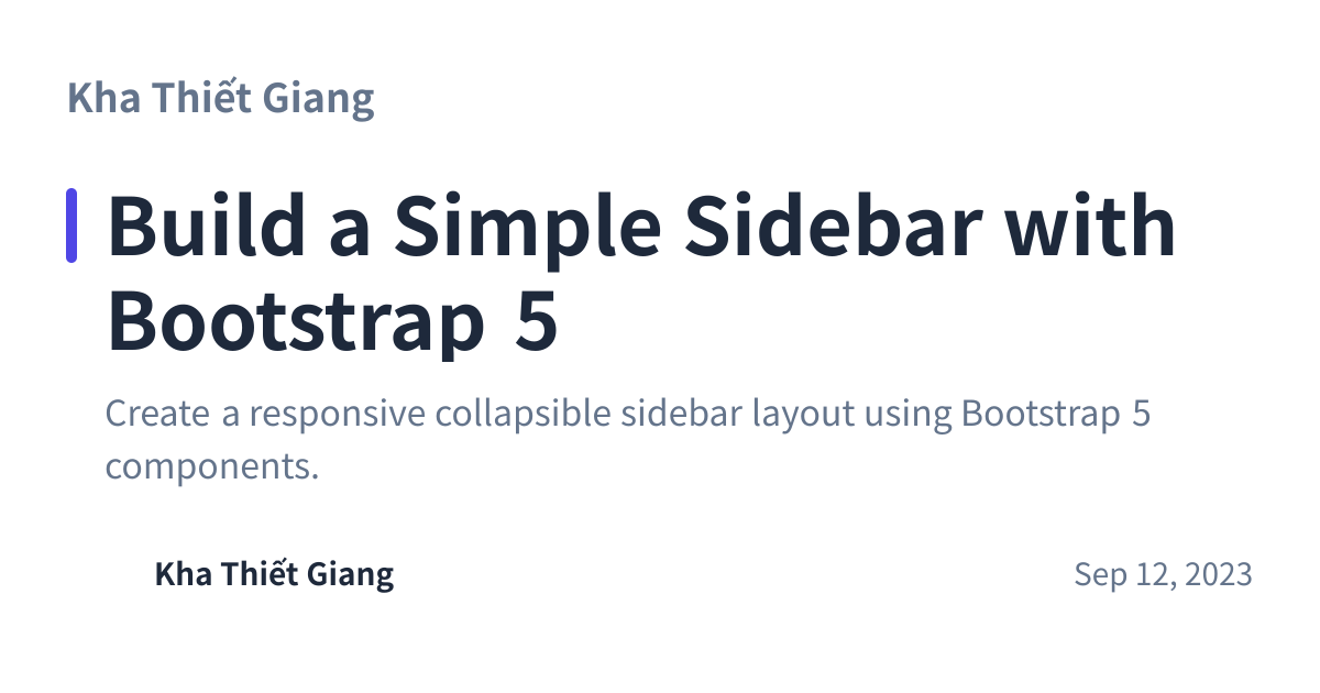 Share preview for Build a Simple Sidebar with Bootstrap 5