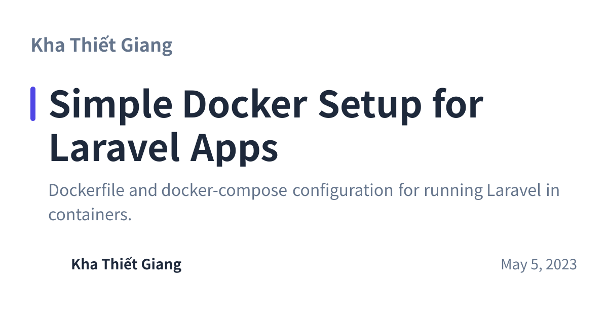 Share preview for Simple Docker Setup for Laravel Apps