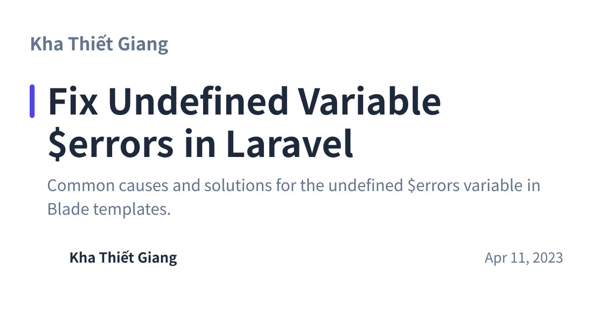 Share preview for Fix Undefined Variable $errors in Laravel